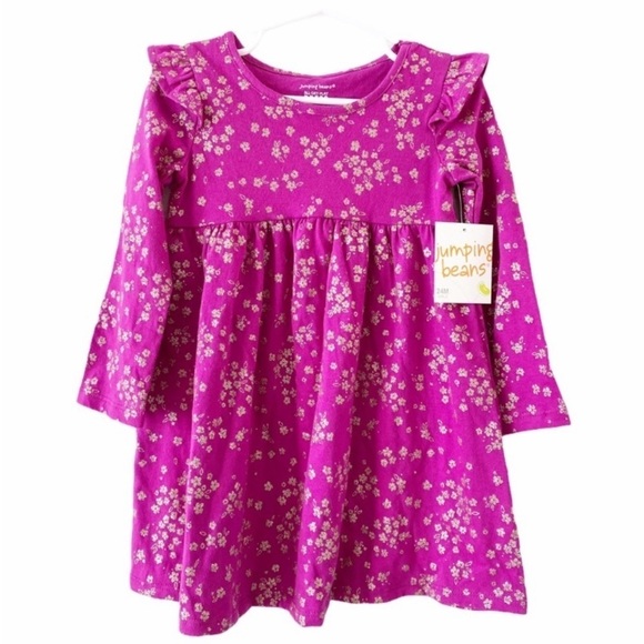 JUMPING BEANS 24 Month Long Sleeve Ruffle Dress NWT - Picture 1 of 4